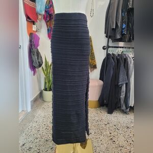 Dynamite Black Textured Maxi Skirt